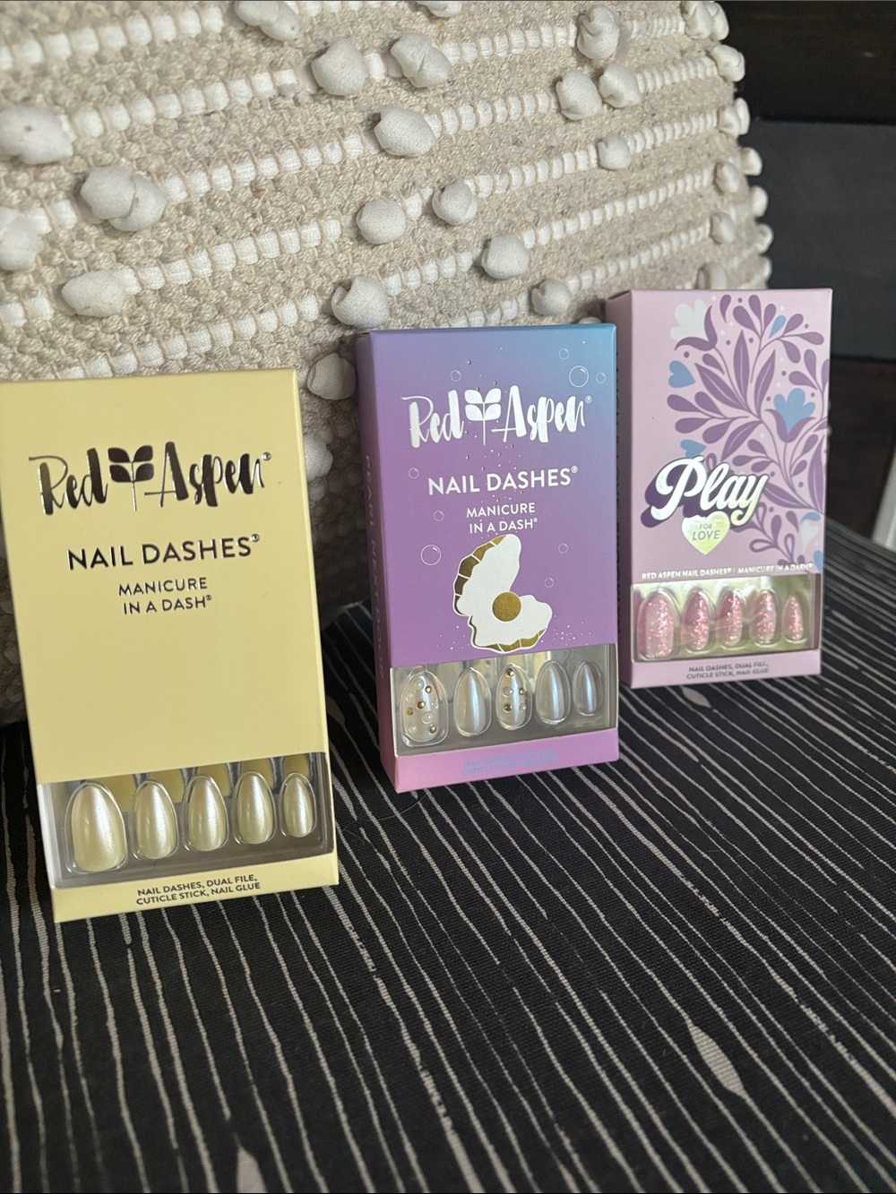 3 sets Red Aspen Nail Dashes Press-On Nails NIB
